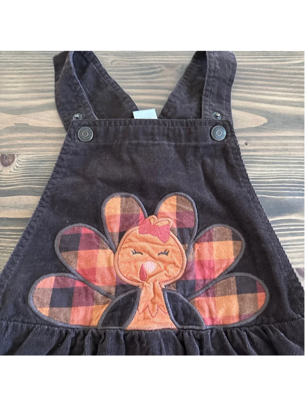Gymboree Turkey Dress Girls 6 Brown Corduroy Thanksgiving